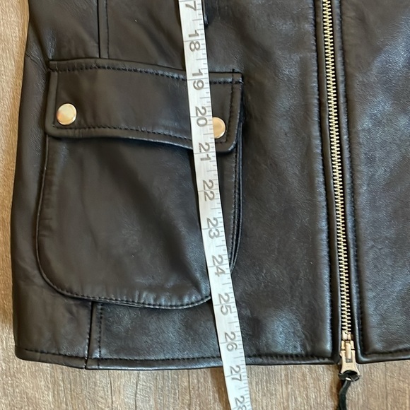 INC International Concepts Black Leather Moto Cargo Vest size S - Picture 13 of 14
